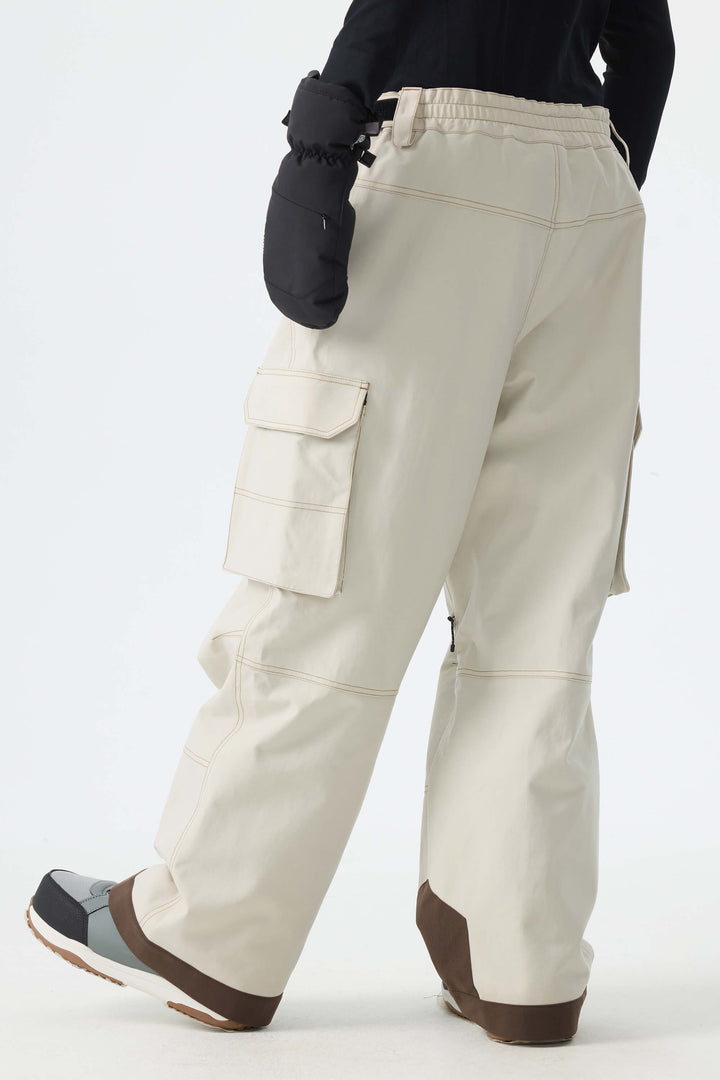 Men's Off White Barn Contrast-Stitch Baggy Snow Pants