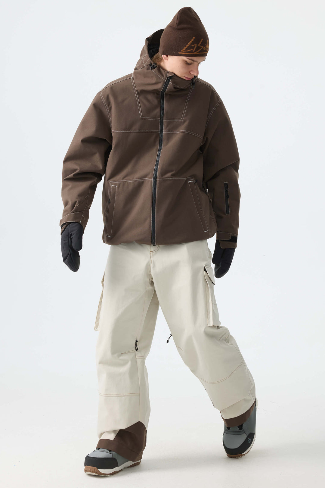 Men's Off White Barn Contrast-Stitch Baggy Snow Pants
