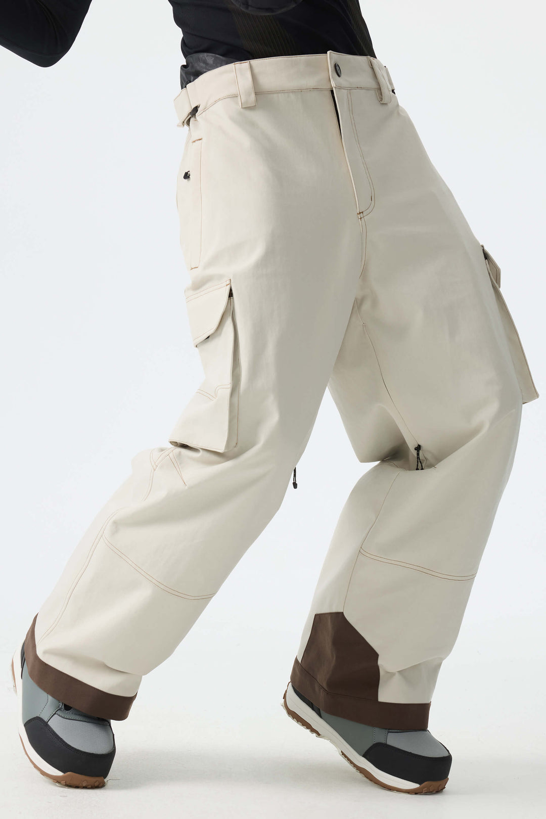 Men's Off White Barn Contrast-Stitch Baggy Snow Pants