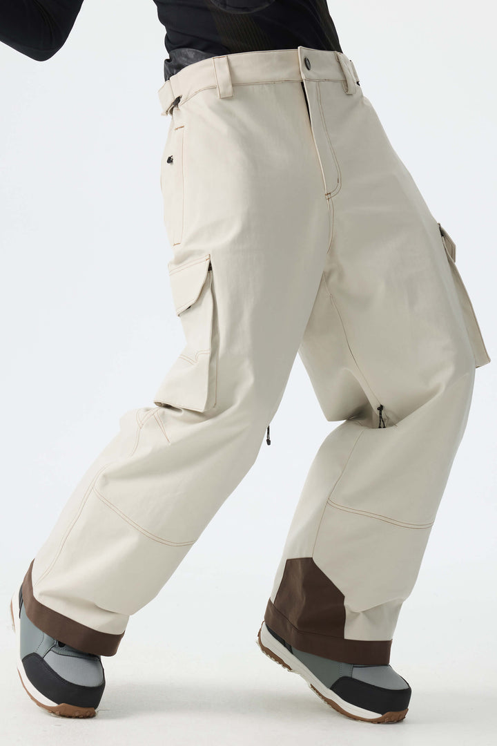 Men's Off White Barn Contrast-Stitch Baggy Snow Pants