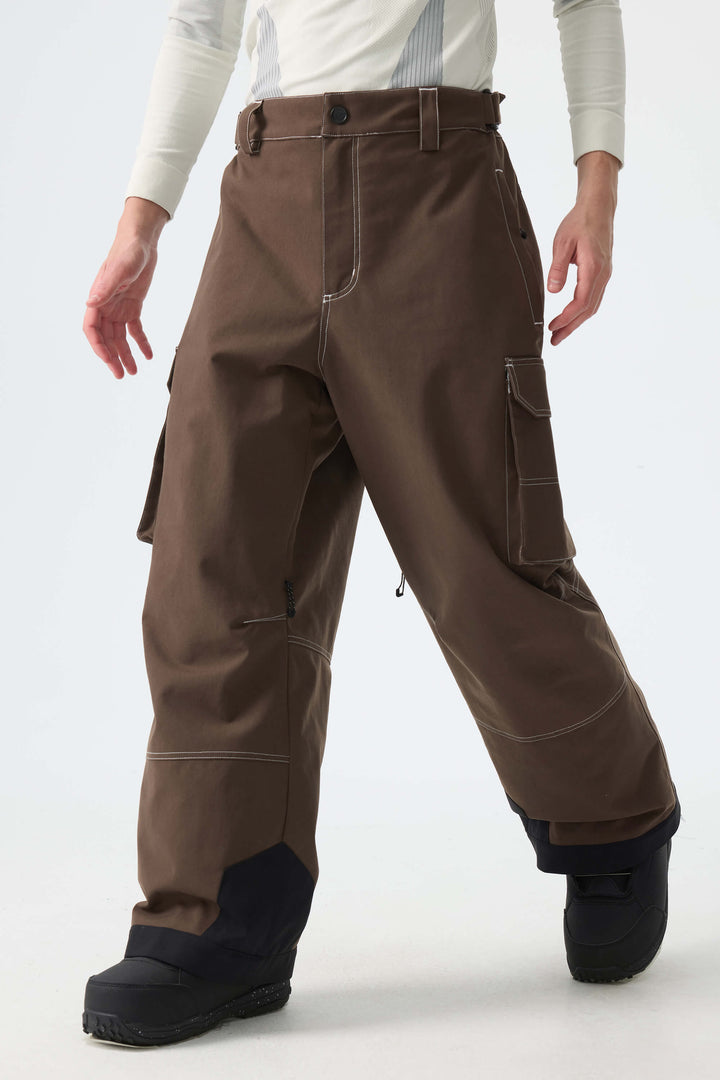 Men's Off White Barn Contrast-Stitch Baggy Snow Pants