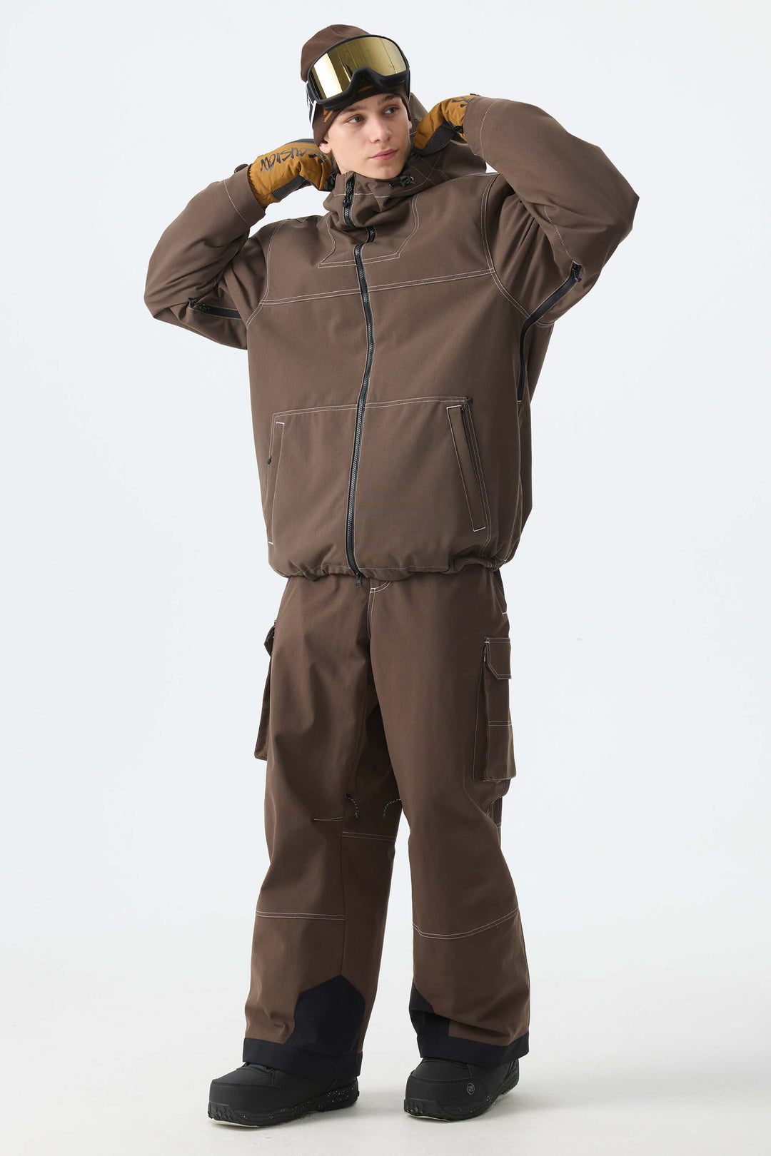 Men's Off White Barn Contrast-Stitch Baggy Snow Pants