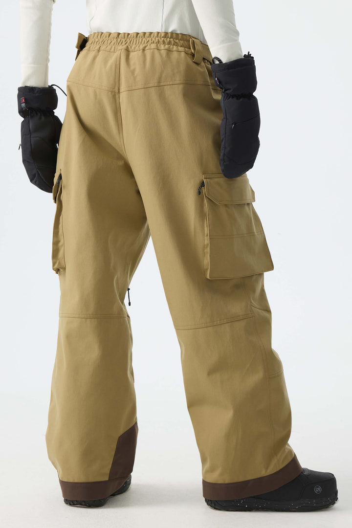 Men's Black Barn Contrast-Stitch Baggy Snow Pants