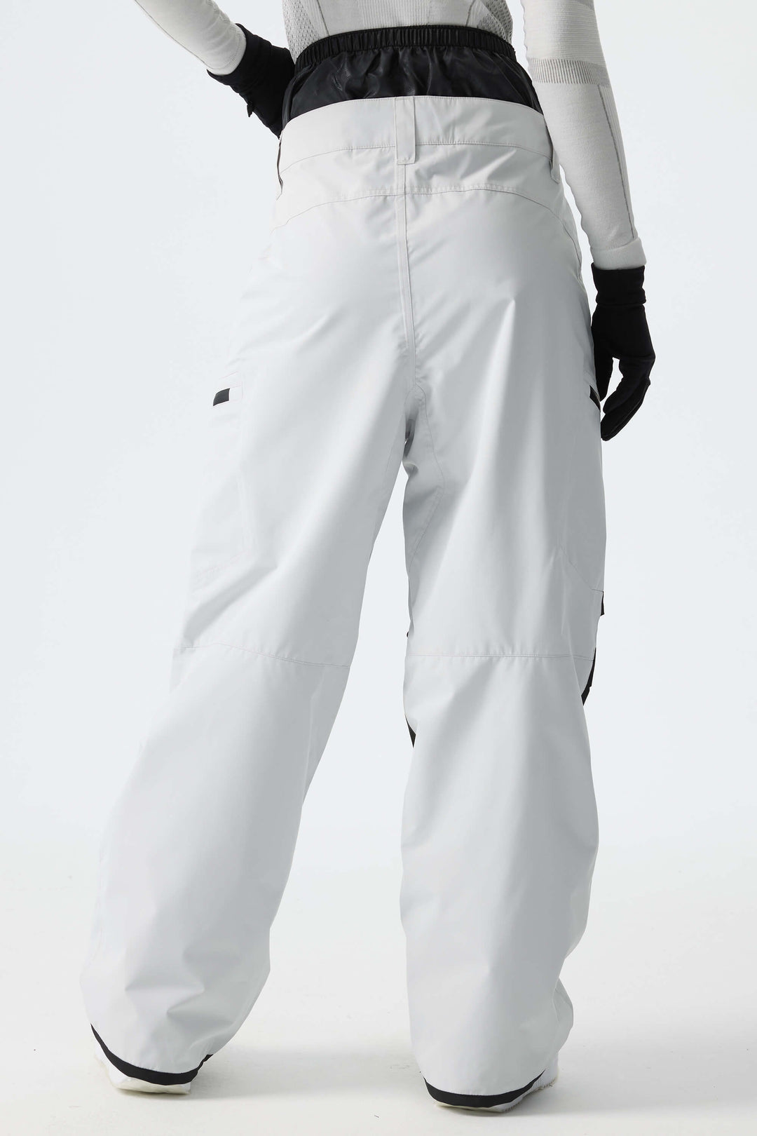 Women's Color-Block Light Grey Structured Waterproof Snow Pants
