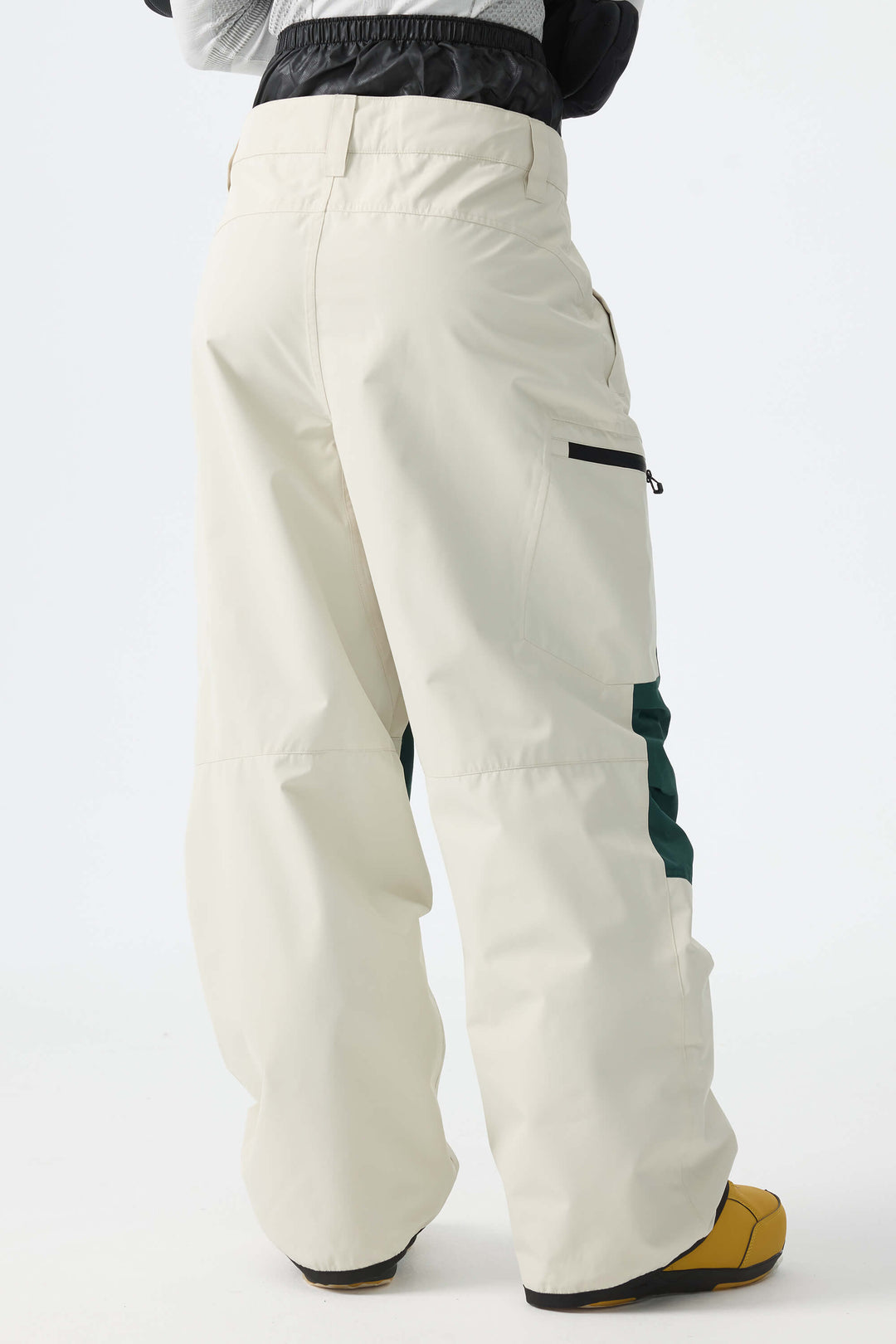 Women's Color-Block Off White Structured Waterproof Snow Pants