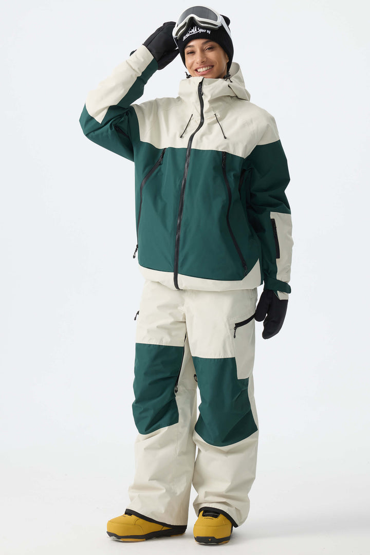 Calça de neve impermeável estruturada preta feminina