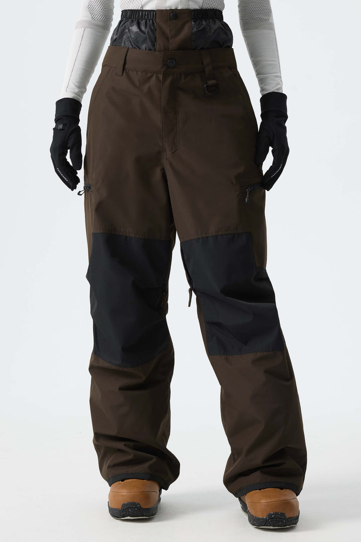 Calça de neve impermeável estruturada preta feminina
