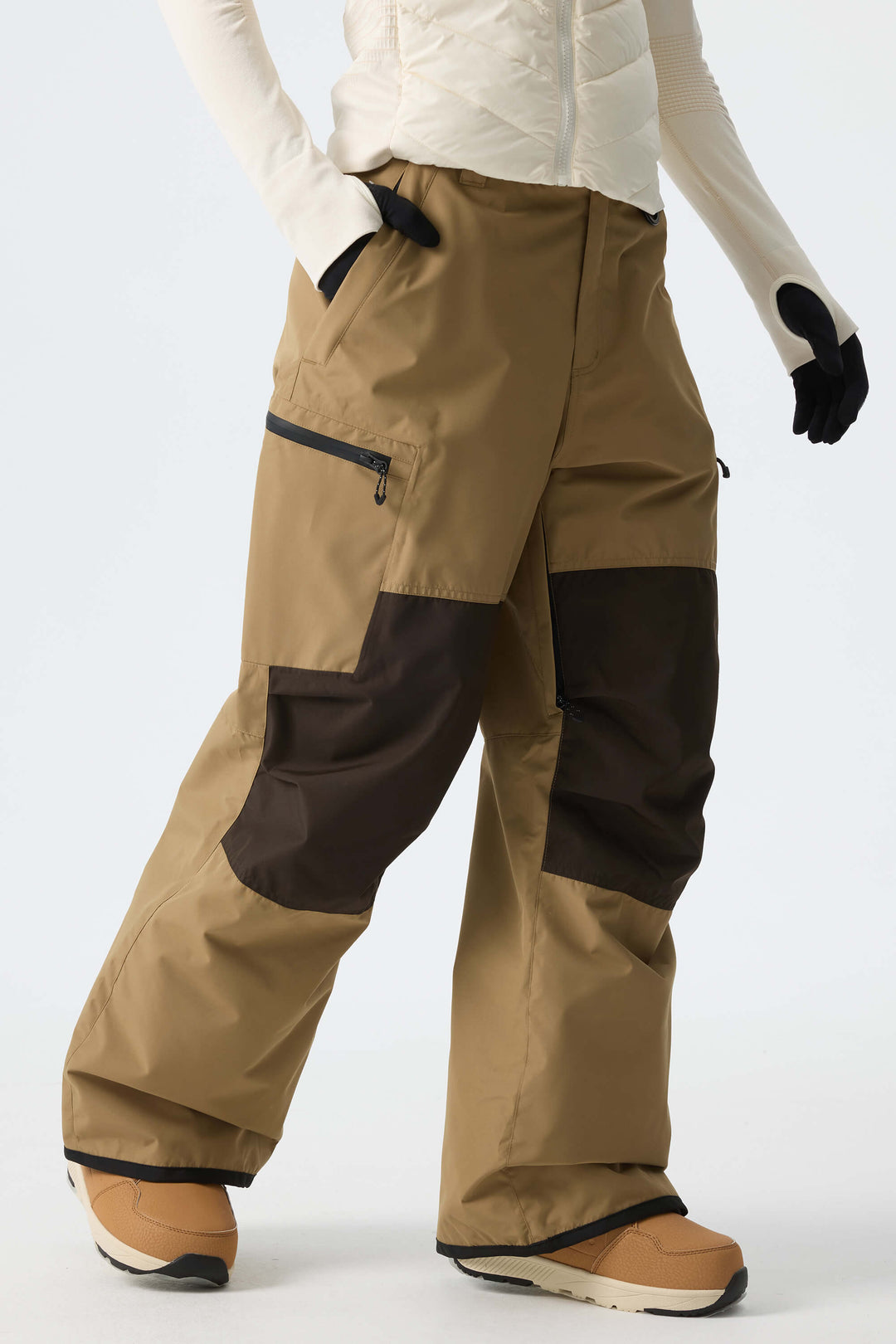 Calça de neve impermeável estruturada preta feminina