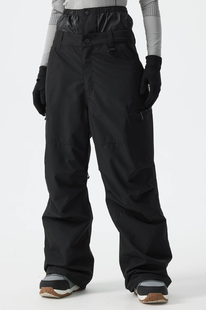Calça de neve impermeável estruturada preta feminina
