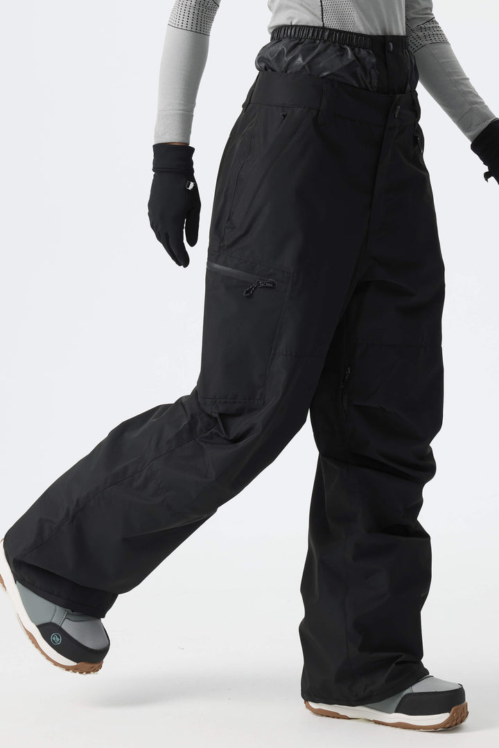 Calça de neve impermeável estruturada preta feminina