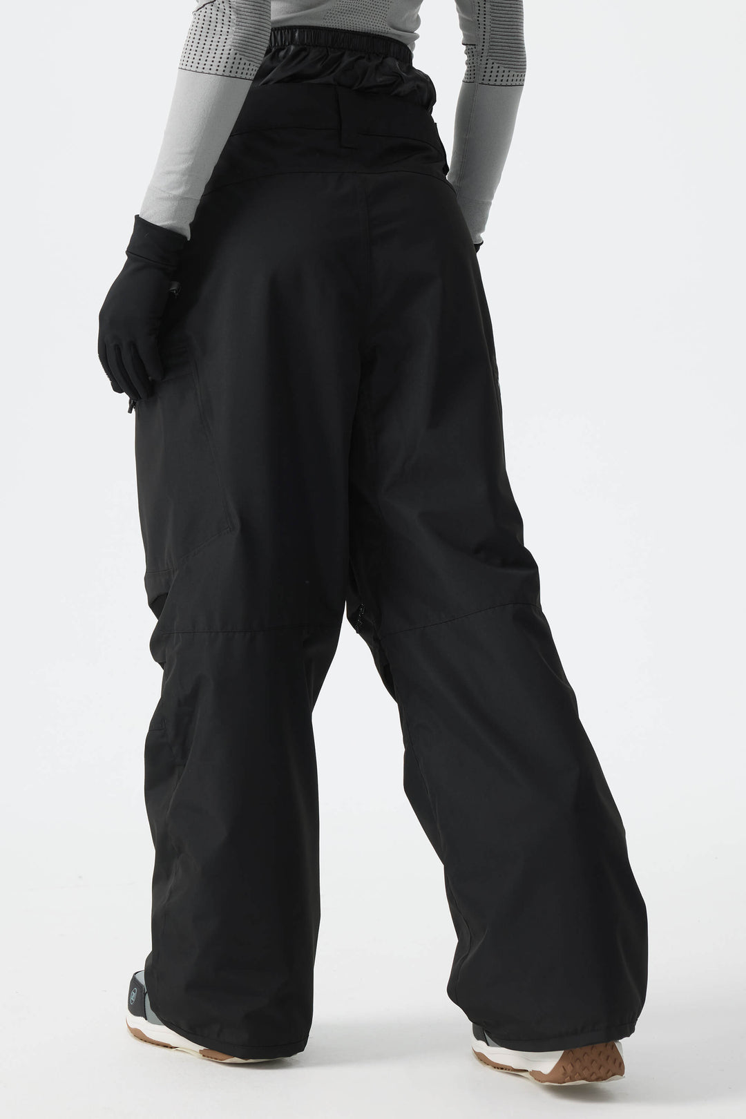 Calça de neve impermeável estruturada preta feminina
