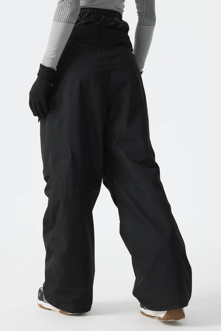 Calça de neve impermeável estruturada preta feminina