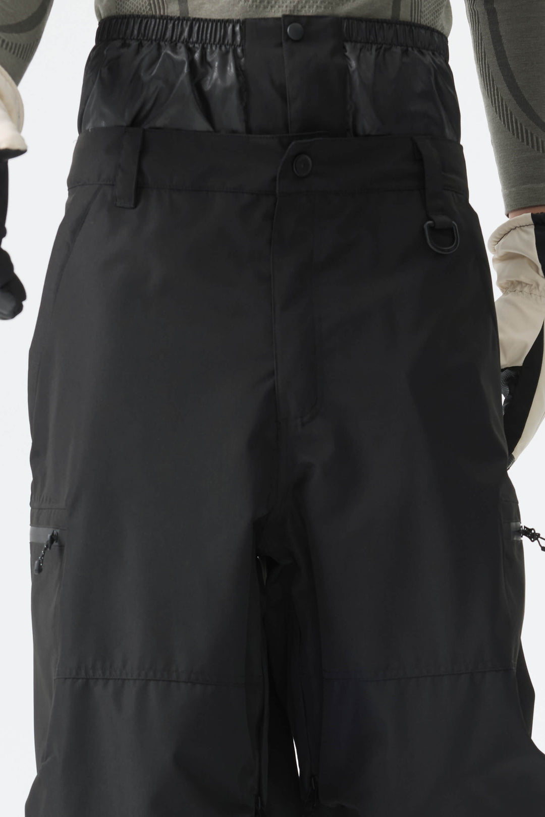 Men's Black Structured Waterproof Snow Pants