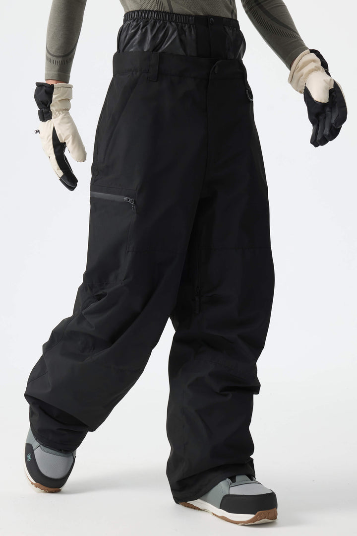 Men's Black Structured Waterproof Snow Pants