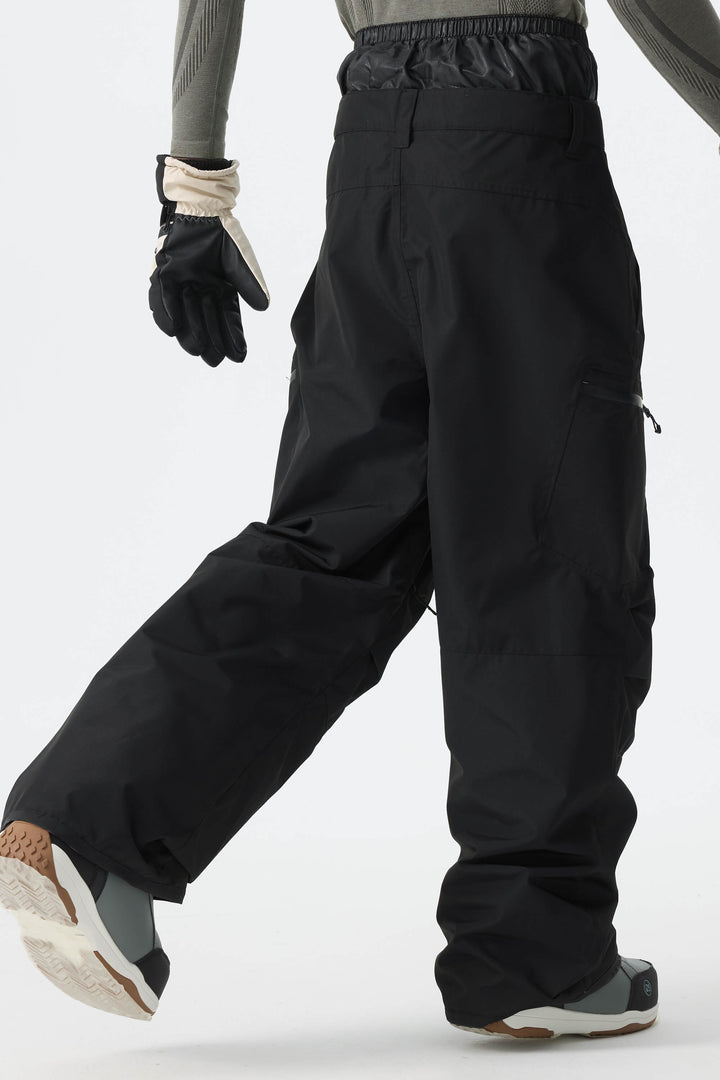 Men's Black Structured Waterproof Snow Pants