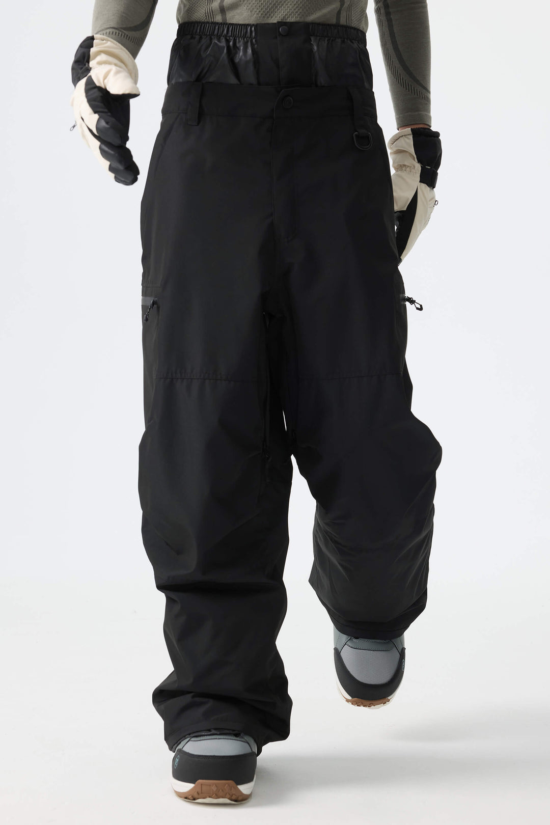 Men's Black Structured Waterproof Snow Pants