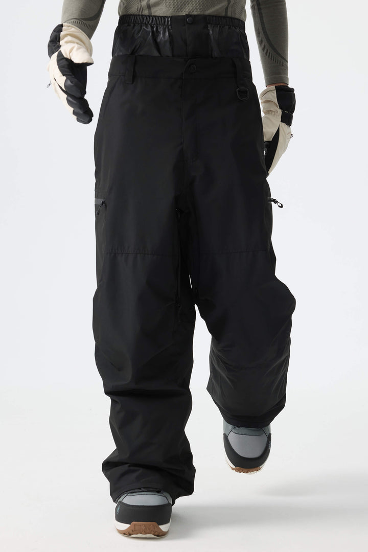 Men's Black Structured Waterproof Snow Pants