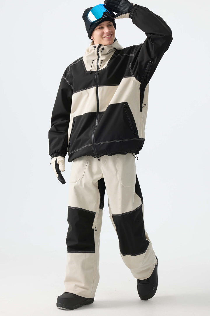 Men's Black Corduroy Snow Pants