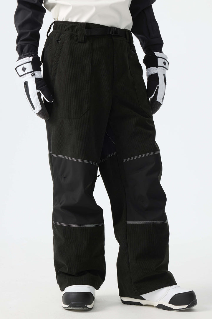 Men's Black Corduroy Snow Pants
