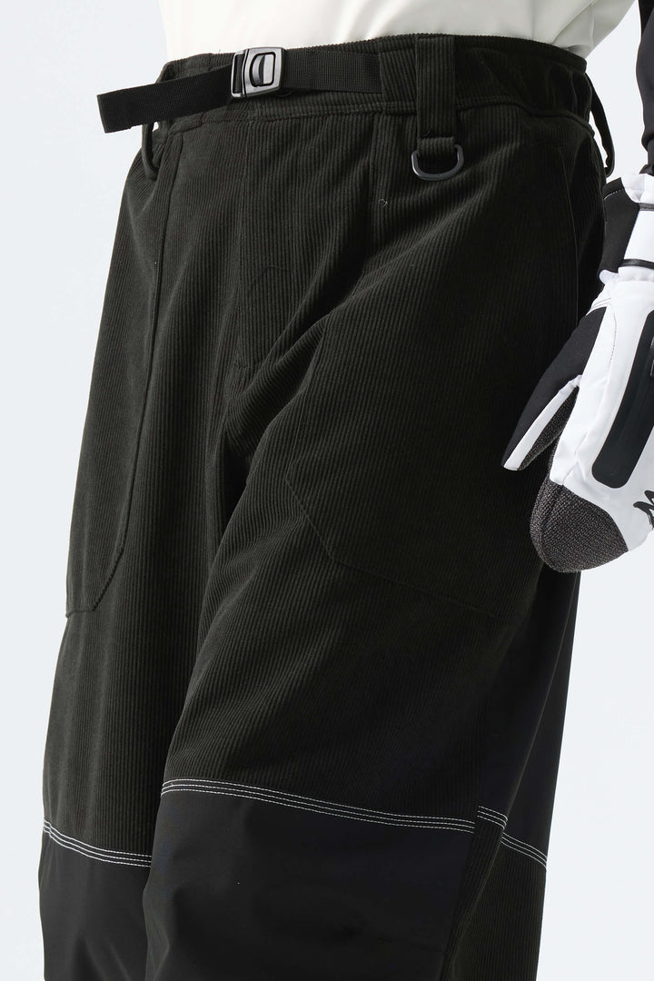 Men's Black Corduroy Snow Pants