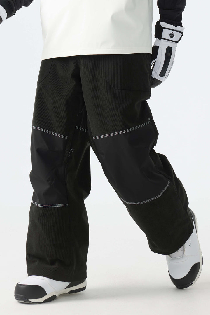 Men's Black Corduroy Snow Pants
