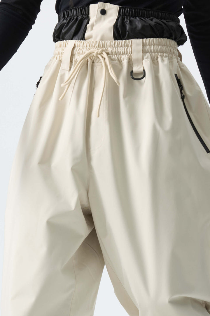 Men’s Off White Baggy Drawstring Snow Pants