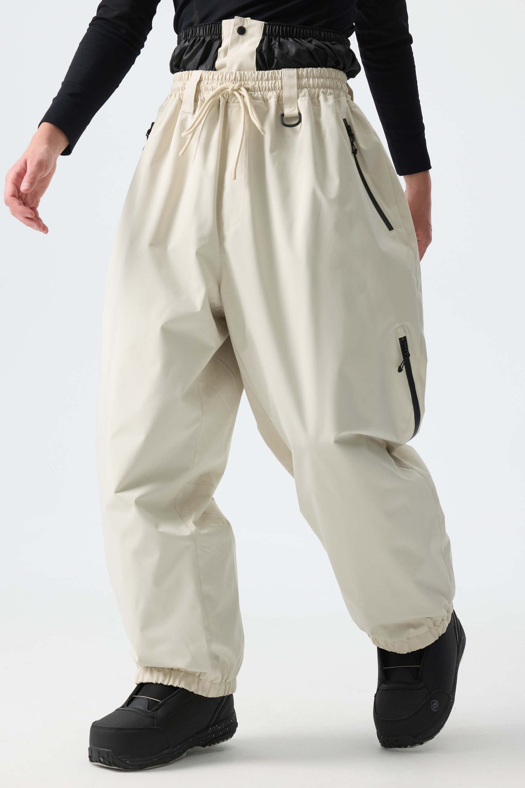 Men’s Off White Baggy Drawstring Snow Pants