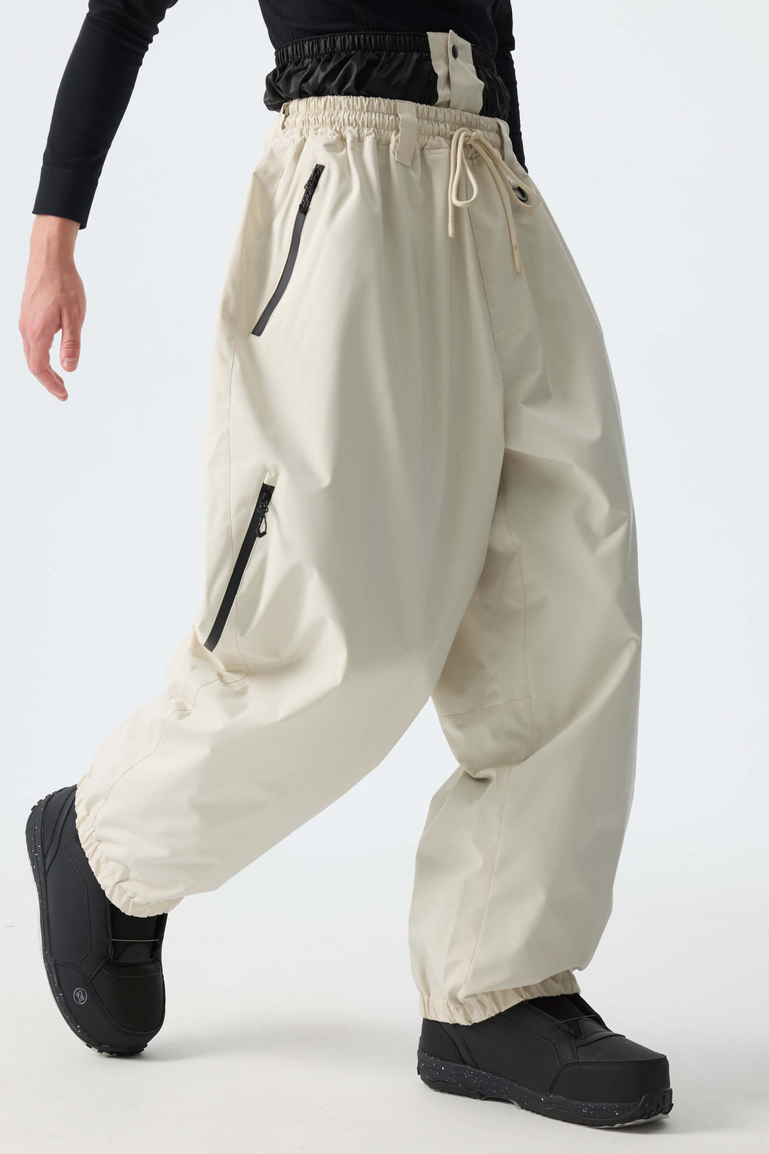 Men’s Off White Baggy Drawstring Snow Pants