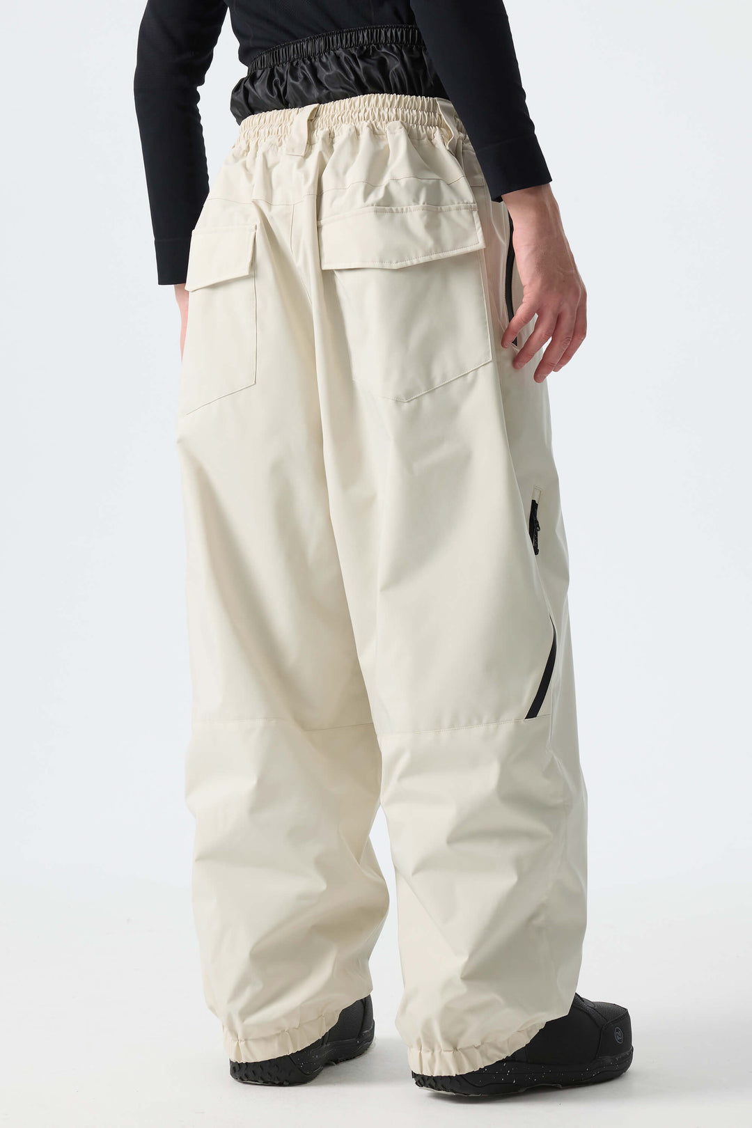 Men’s Off White Baggy Drawstring Snow Pants