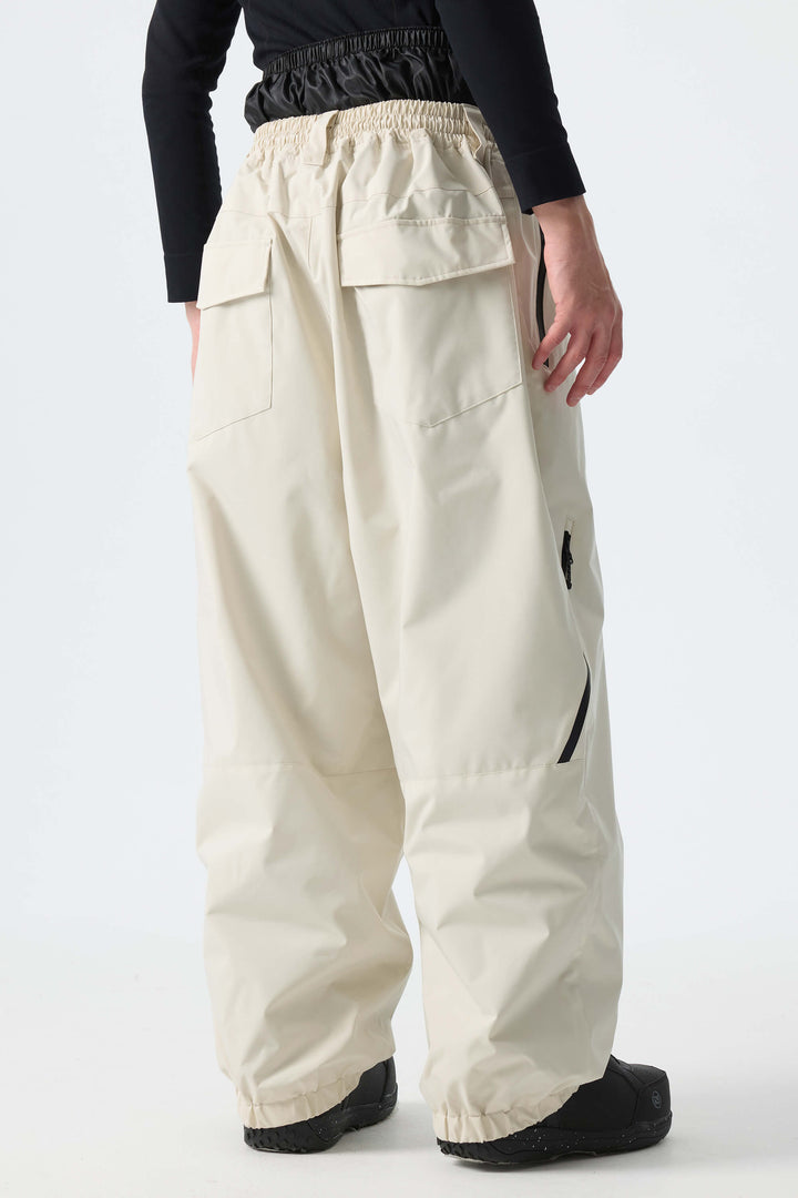 Men’s Off White Baggy Drawstring Snow Pants