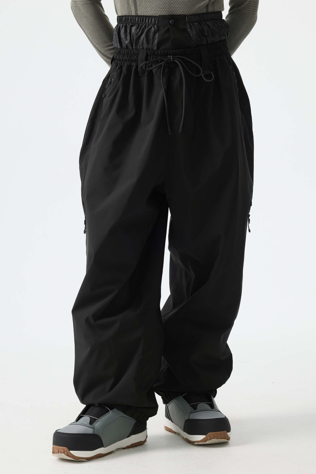 Men’s Off White Baggy Drawstring Snow Pants