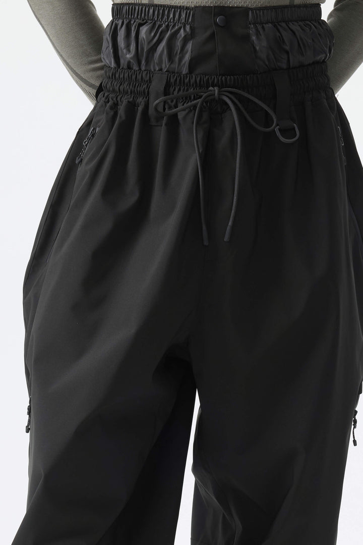 Men’s Black Baggy Drawstring Snow Pants