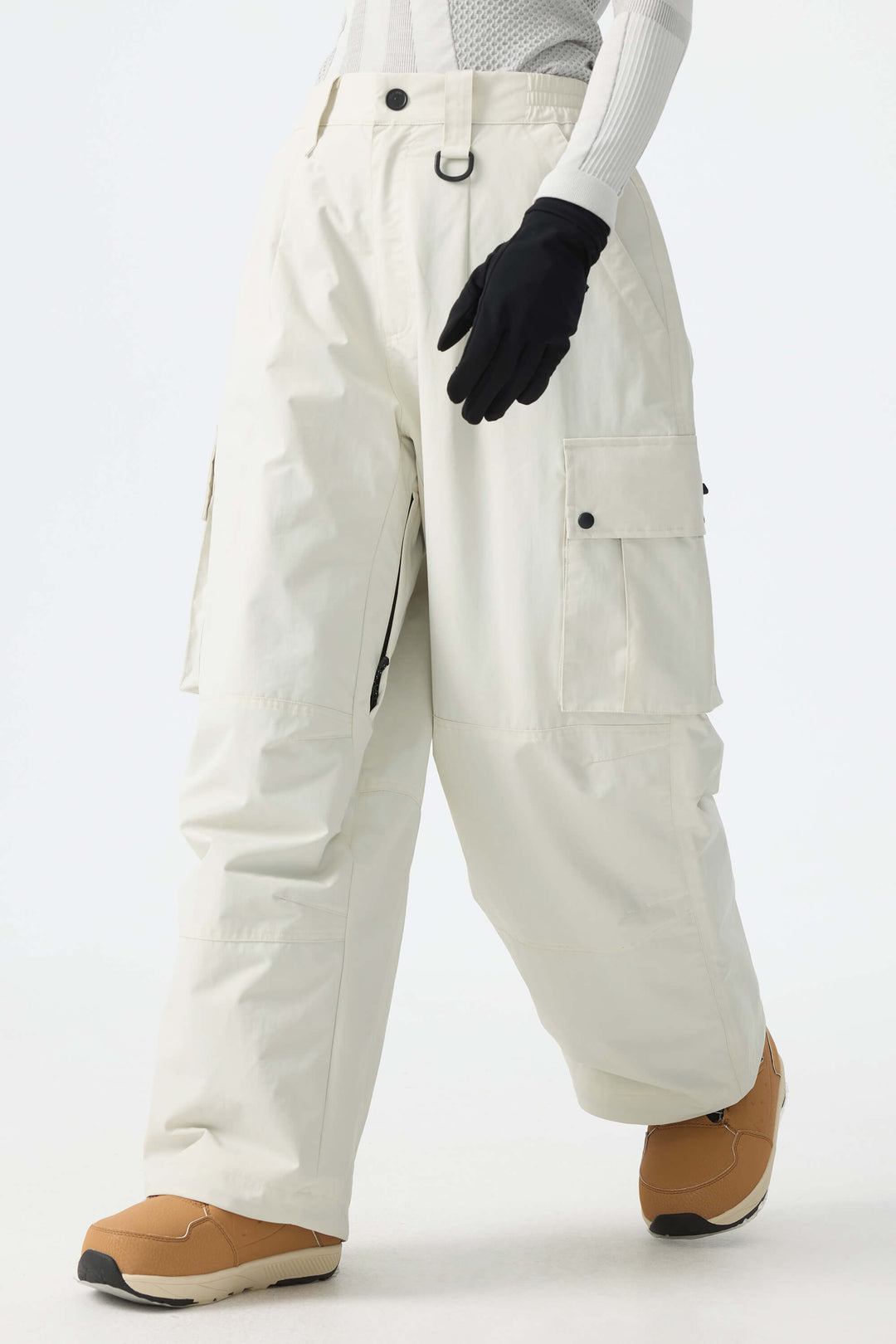 Calça de neve cargo folgada feminina Off White