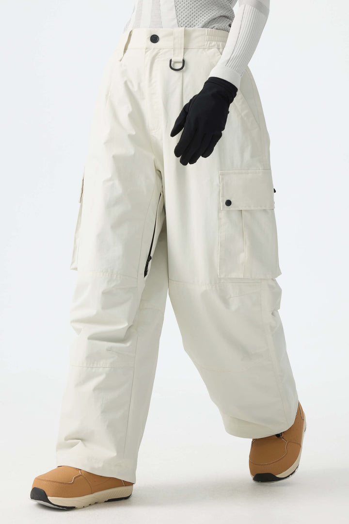 Calça de neve cargo folgada feminina Off White