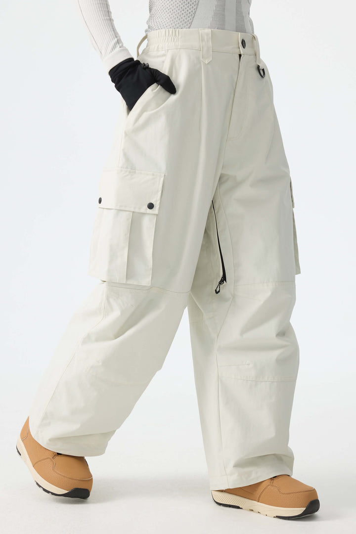Calça de neve cargo folgada feminina Off White