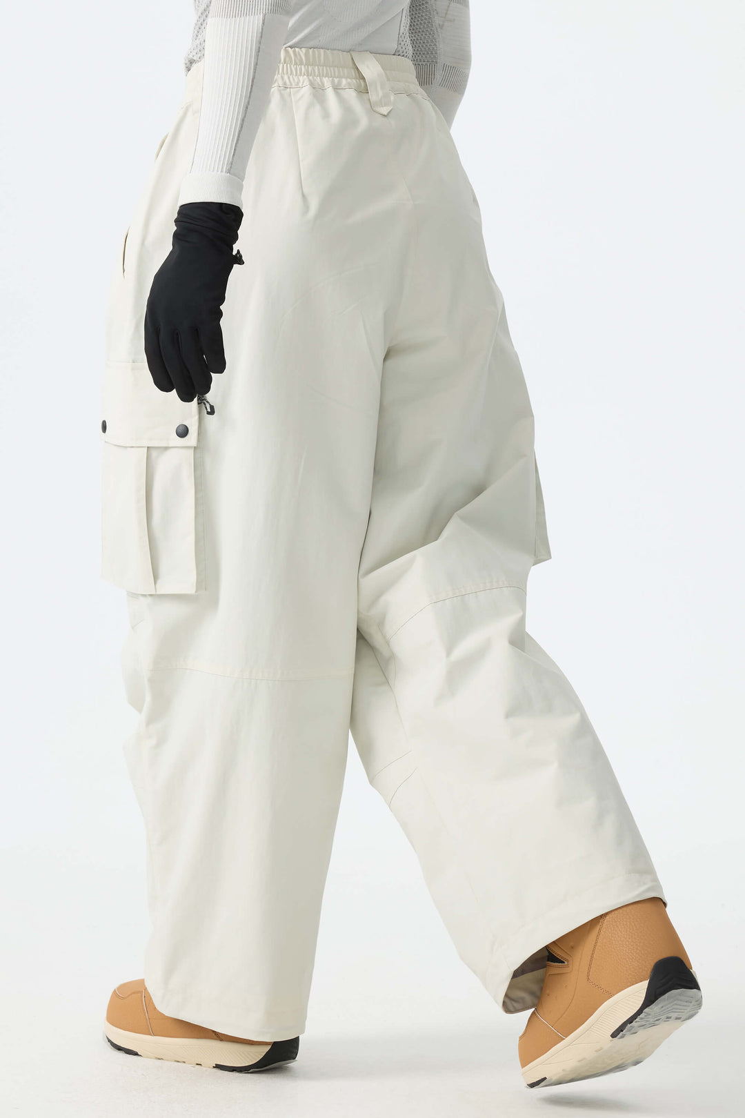 Calça de neve cargo folgada feminina Off White