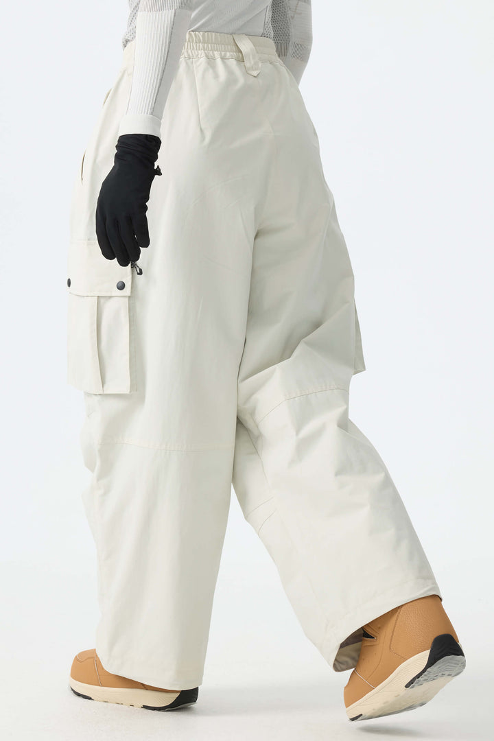Calça de neve cargo folgada feminina Off White