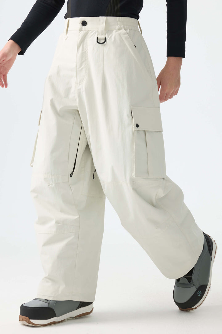 Men’s Off White Baggy Cargo Snow Pants