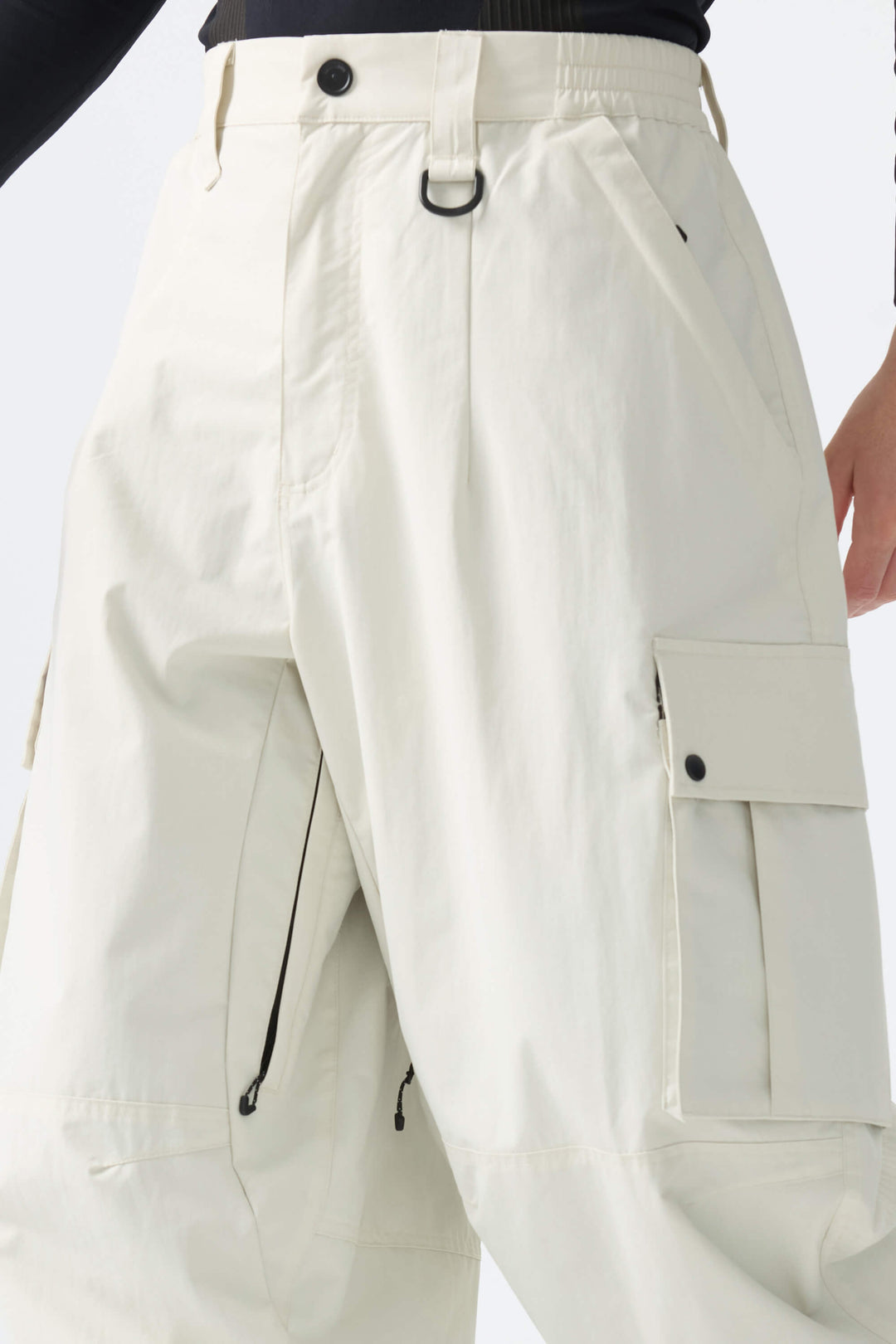 Men’s Off White Baggy Cargo Snow Pants
