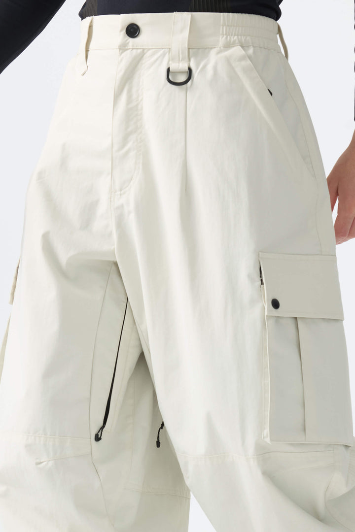 Men’s Off White Baggy Cargo Snow Pants