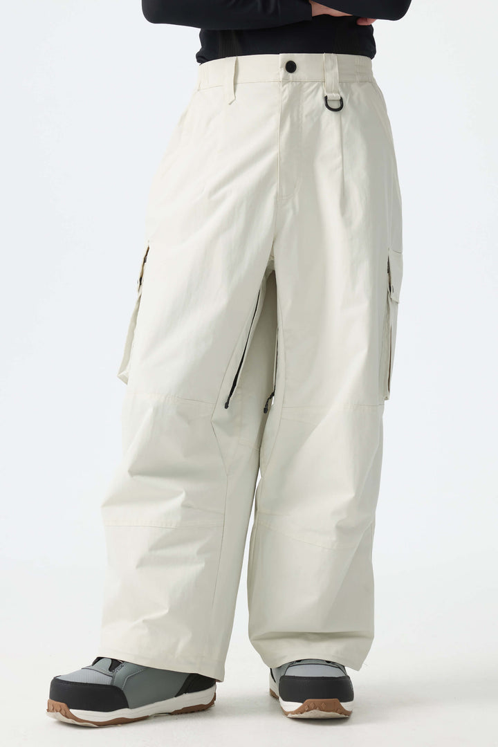 Men’s Off White Baggy Cargo Snow Pants