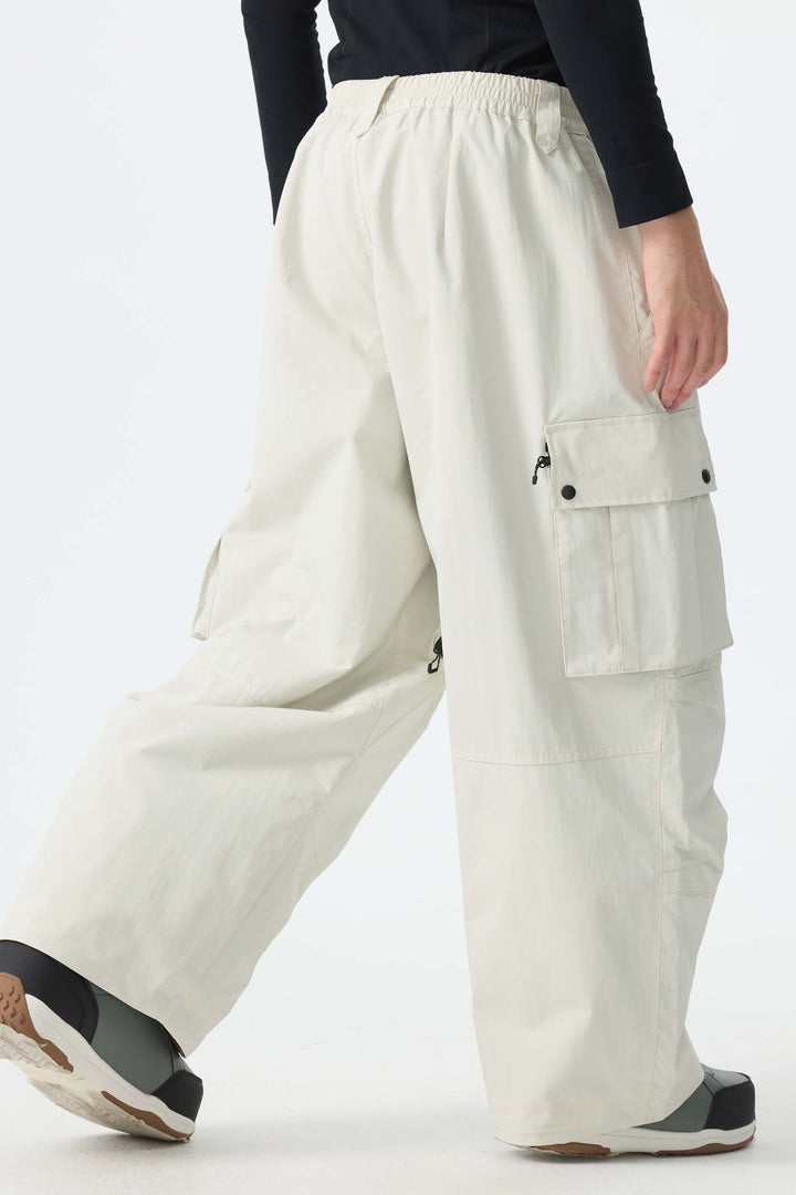 Men’s Off White Baggy Cargo Snow Pants
