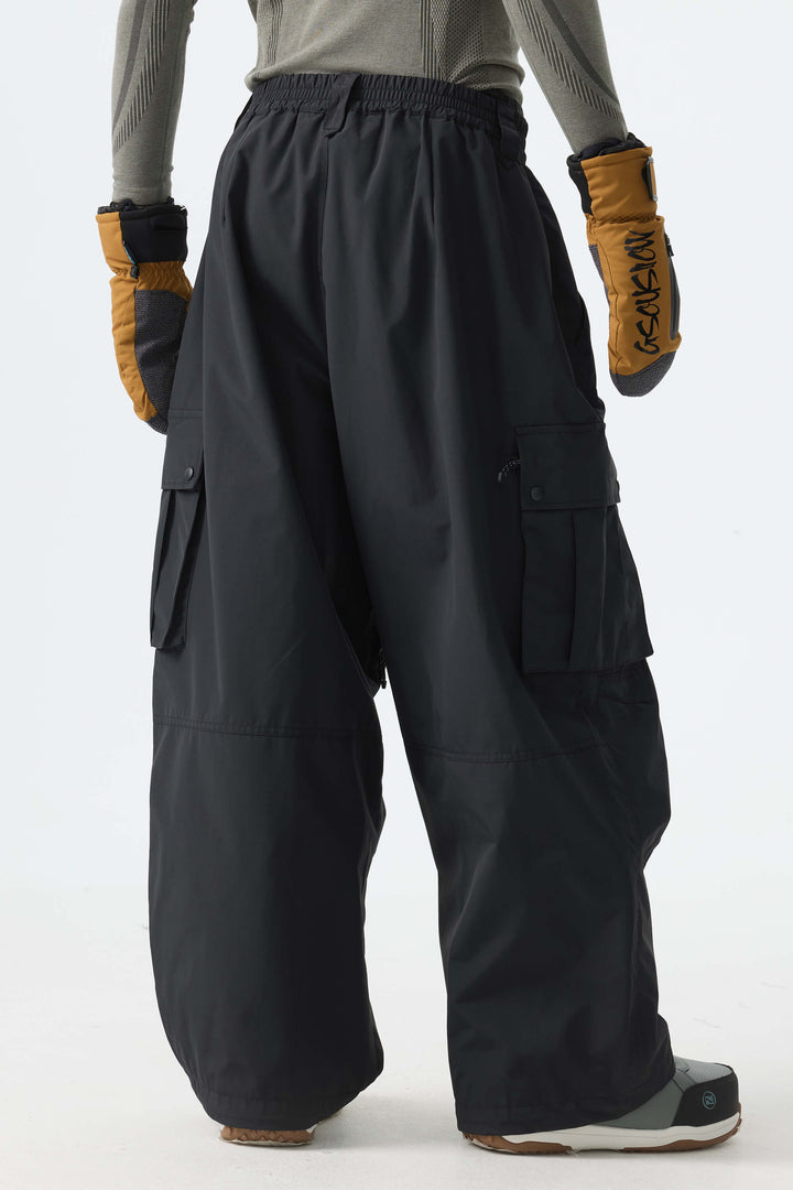 Men’s Off White Baggy Cargo Snow Pants
