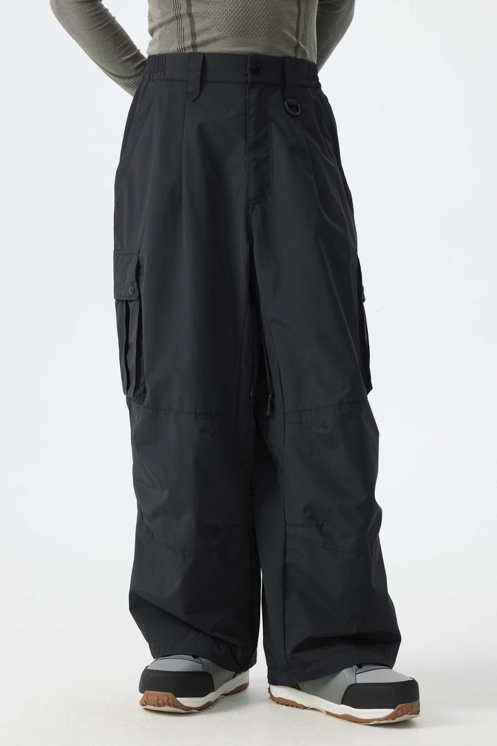 Men’s Black Baggy Cargo Snow Pants