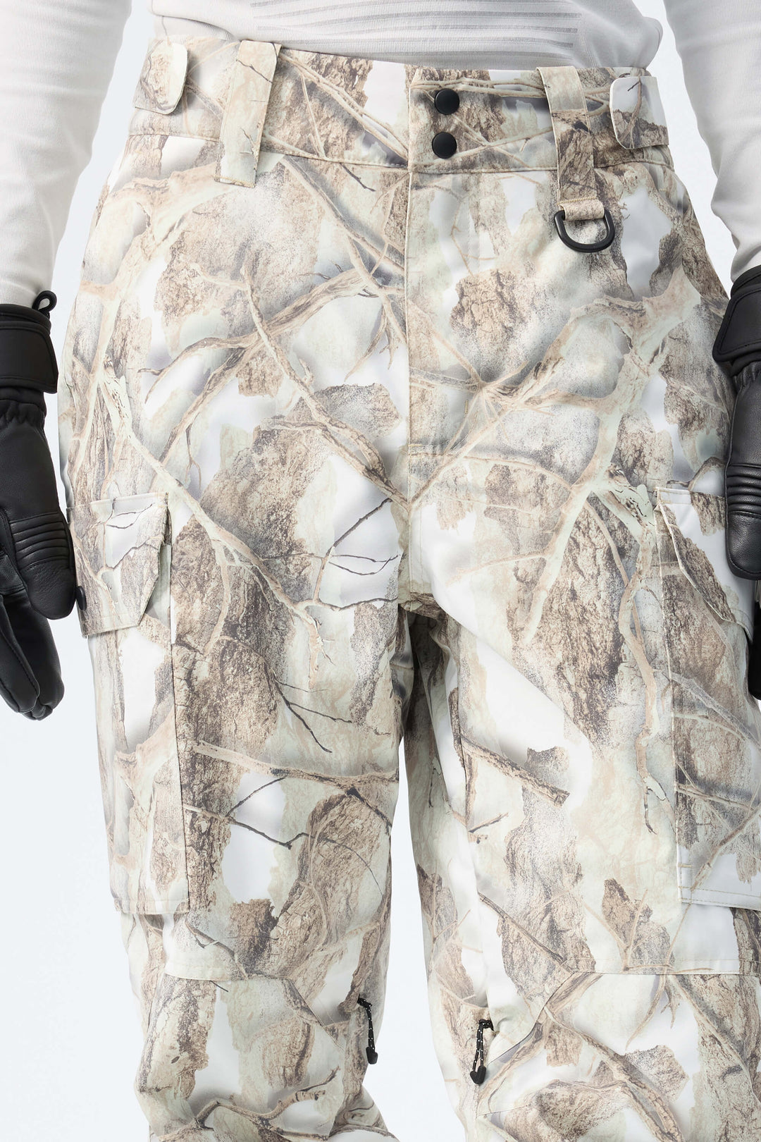 Women’s Snow Woodland Camo High-Back Cargo Snow Pants