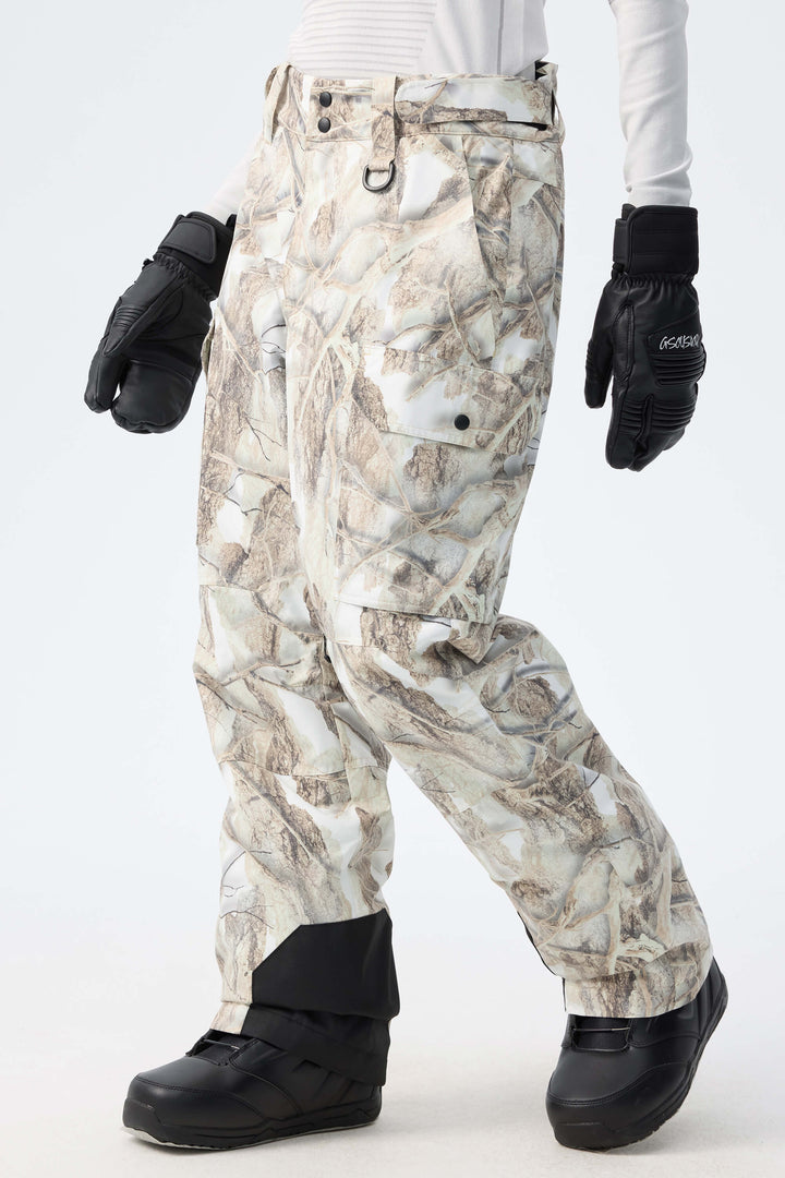 Women’s Snow Woodland Camo High-Back Cargo Snow Pants