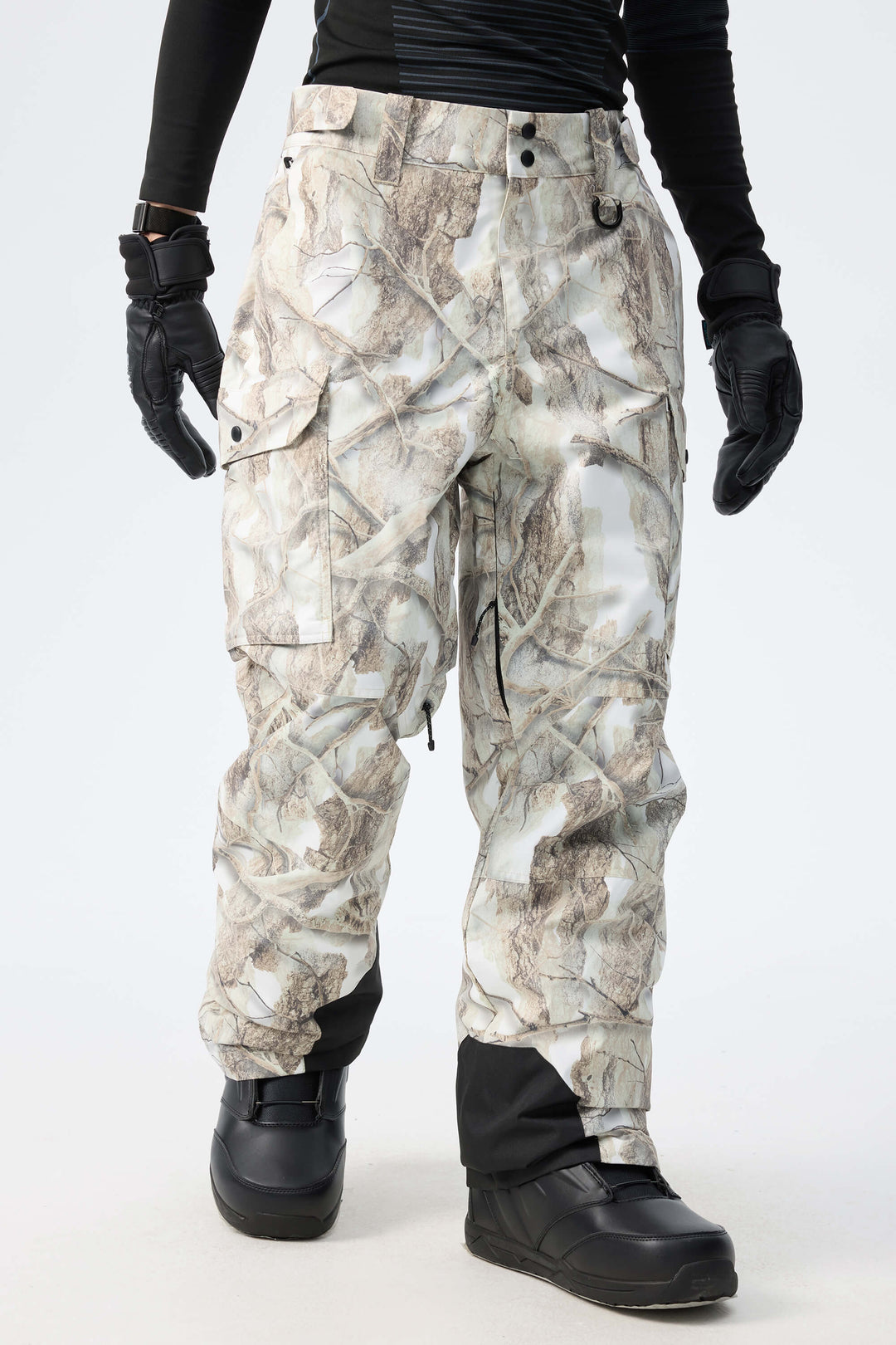 Men’s Snow Woodland Camo High-Back Cargo Snow Pants