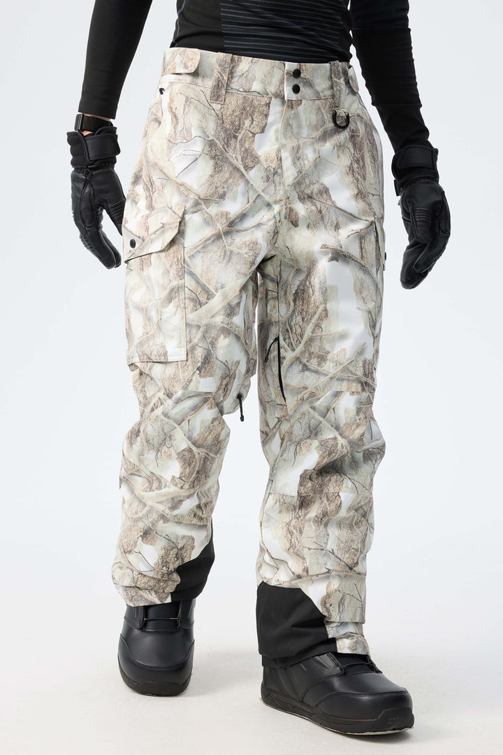 Men’s Snow Woodland Camo High-Back Cargo Snow Pants