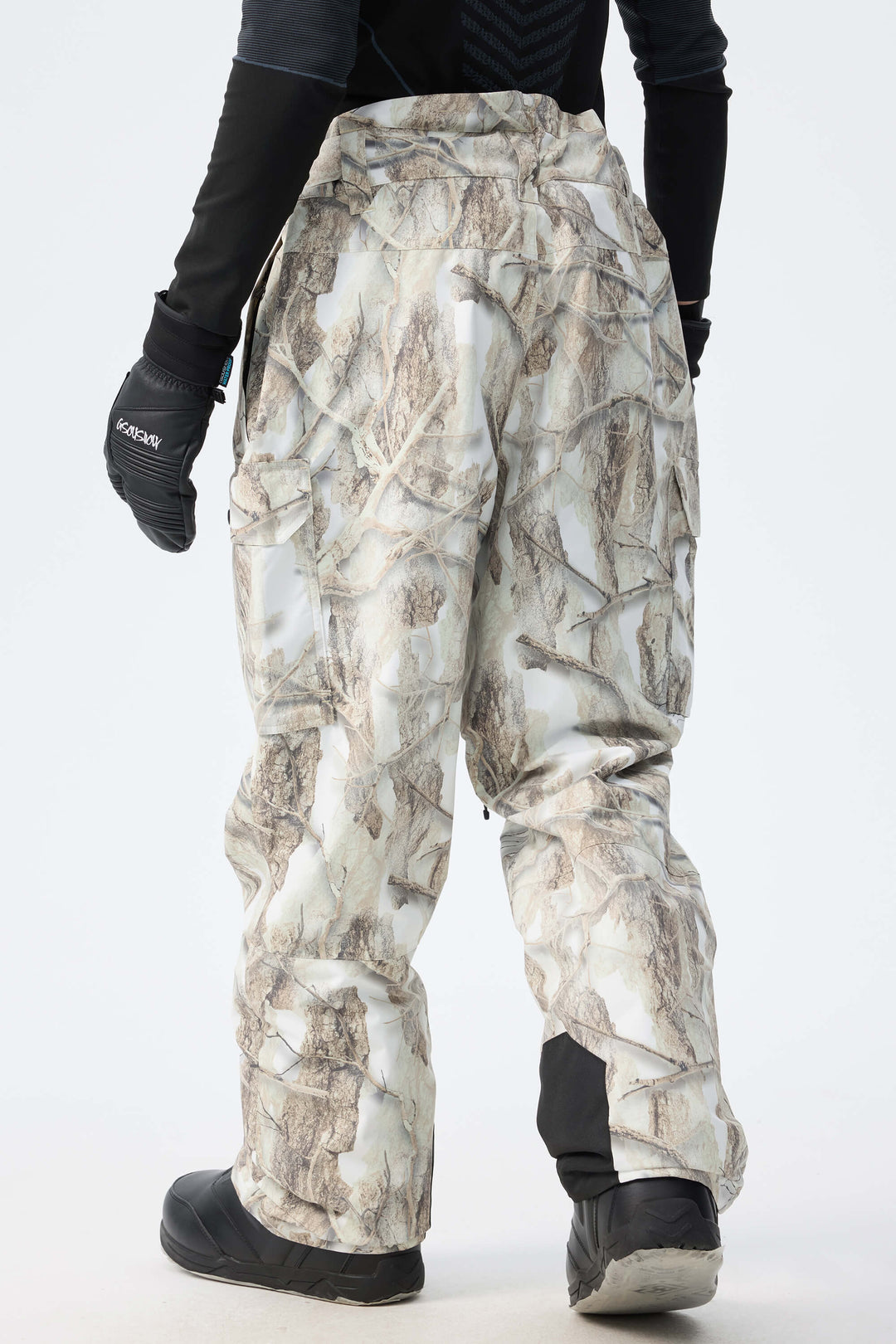 Men’s Snow Woodland Camo High-Back Cargo Snow Pants
