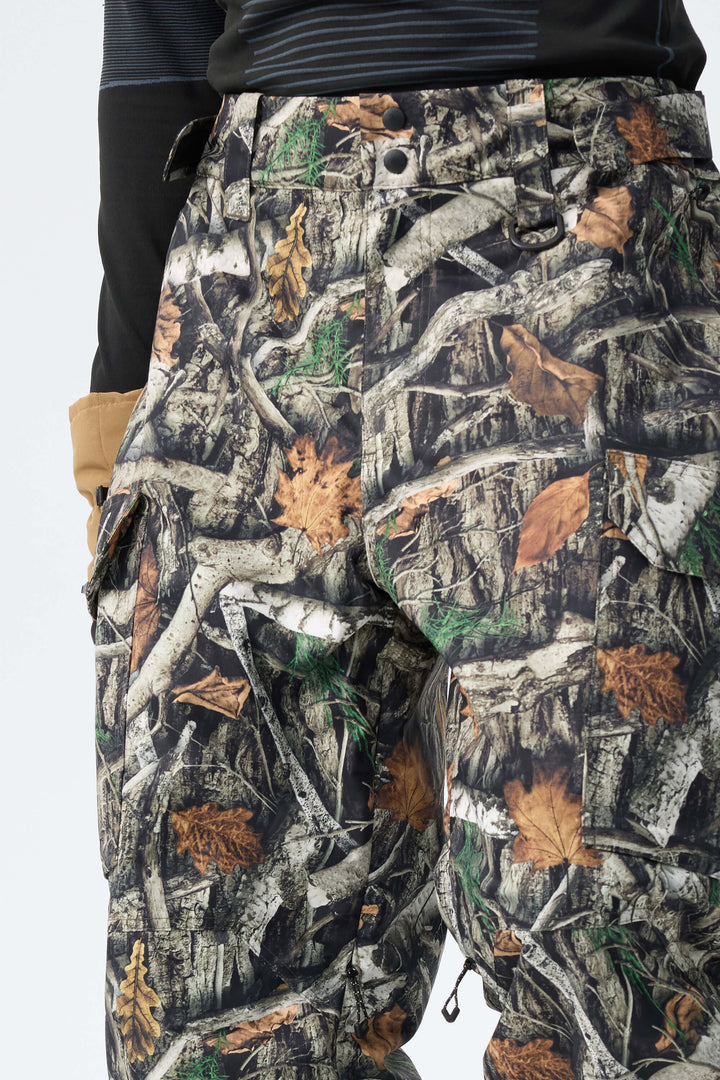 Men’s Bark Woodland Camo High-Back Cargo Snow Pants